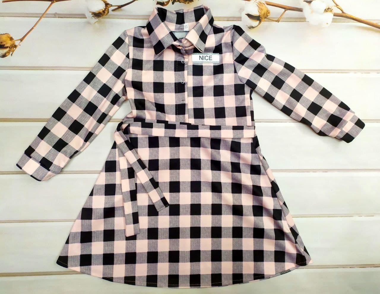 Платье детское PumPoni Вера в клетку с юбкою фатин 128 см Пудровый (0134541/128) - фото 2 Платье детское PumPoni Вера в клетку с юбкою фатин 128 см Пудровый (0134541/128) - фото 2