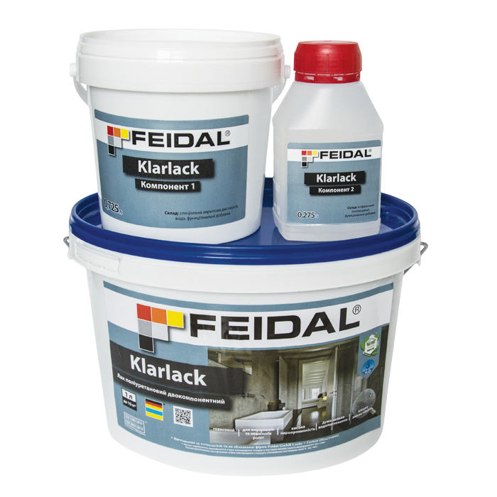 Лак двухкомпонентный полиуретановый Feidal Klarlack 1 л (2034870097)