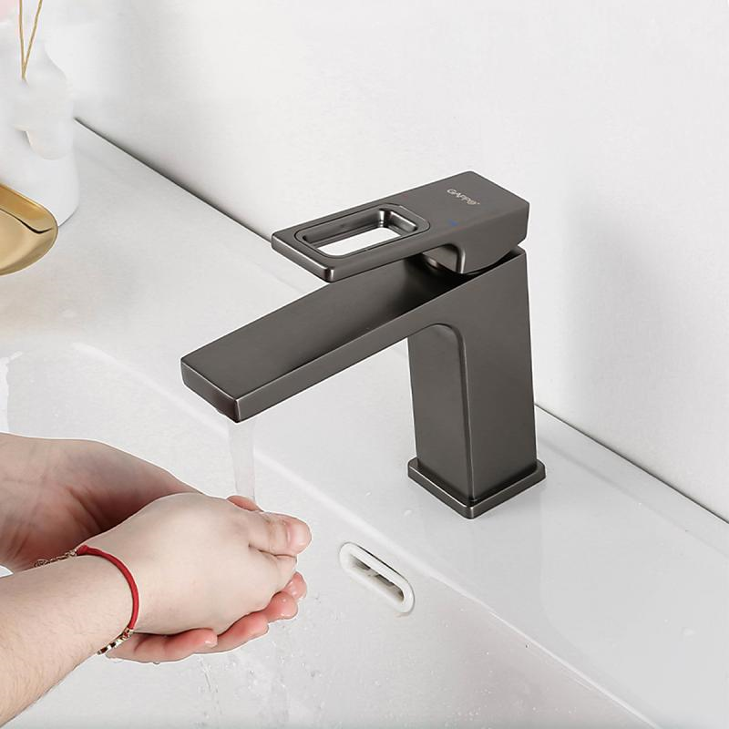 Смеситель для умывальника Gappo G1017-9 Графит (1045067) - фото 3