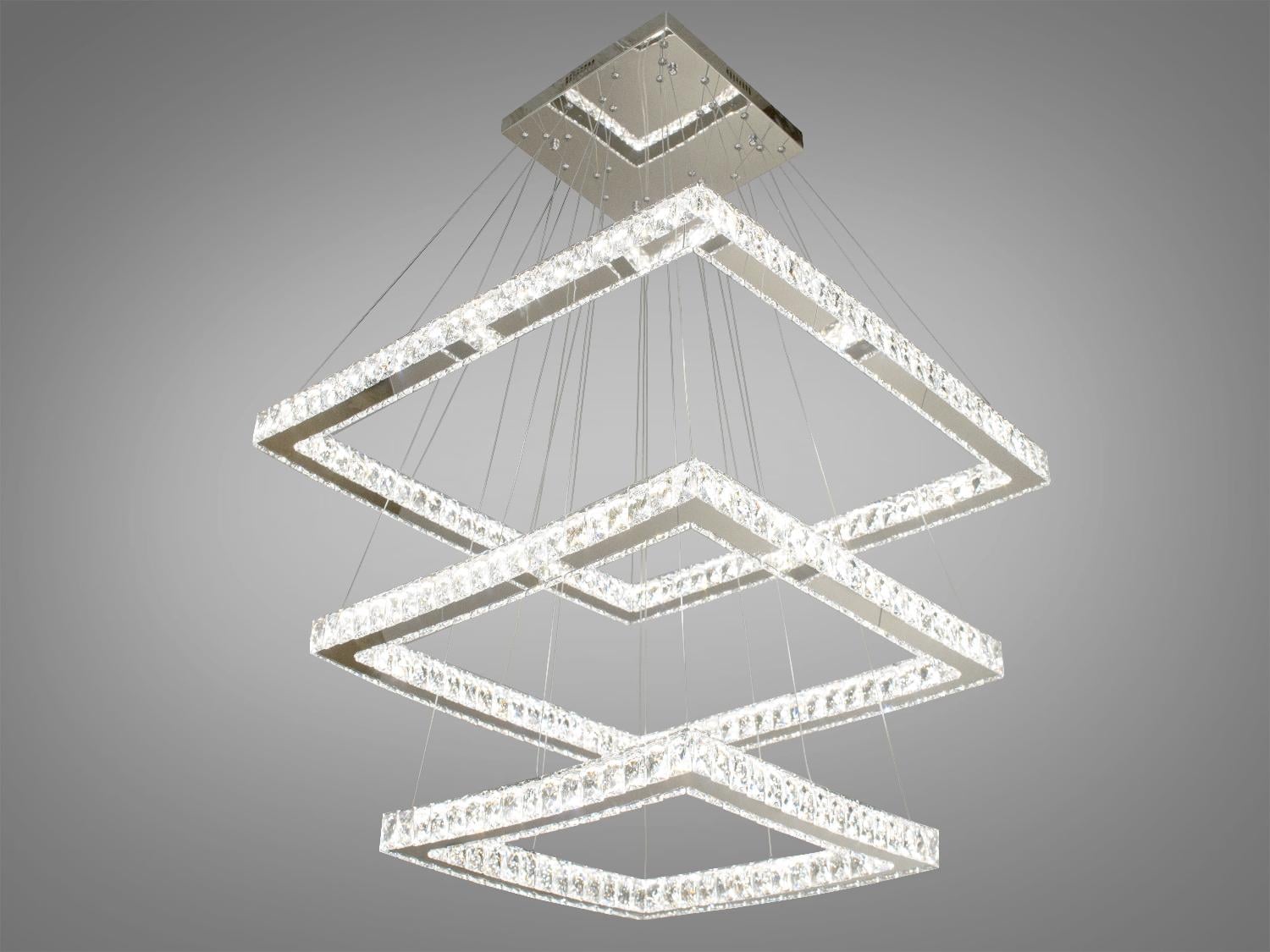 Люстра хрустальная светодиодная 165 Вт Хром (8787-3A/810+650+490)