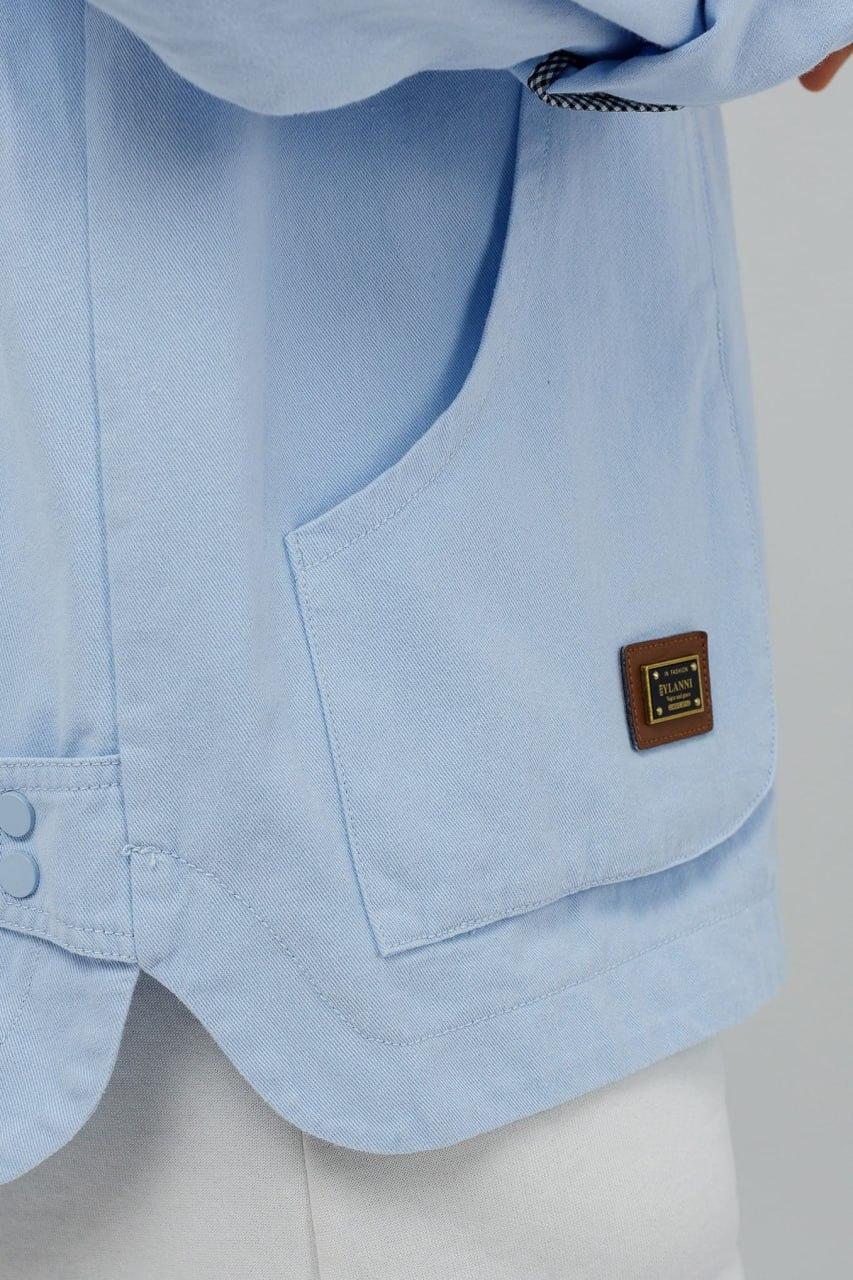 Куртка-толстовка джинсовая женская 5XL Голубой (0711b/5XL) - фото 7 Куртка-толстовка джинсовая женская 5XL Голубой (0711b/5XL) - фото 7