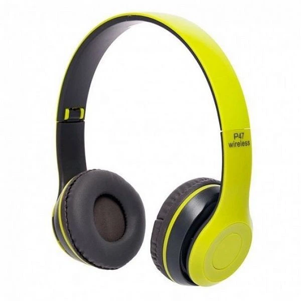 Наушники беспроводные P47 Wireless с поддержкой карты памяти со встроенным FM-радио Зеленый (2933С)