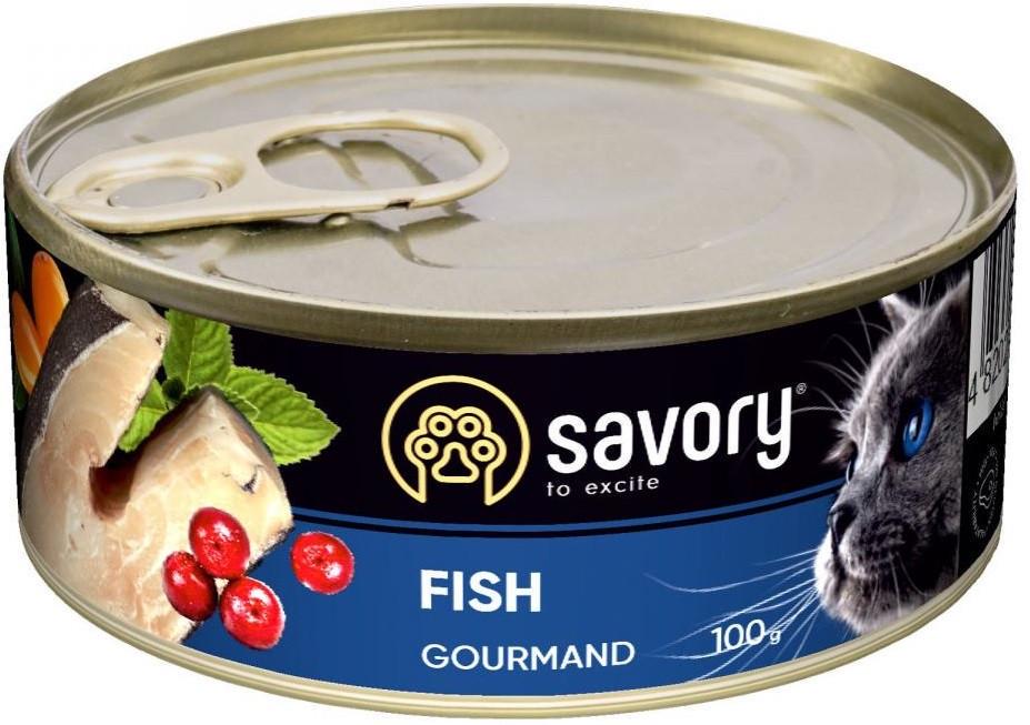 Корм полнорационный влажный для кошек Savory с рыбой 100 г (1789932294)