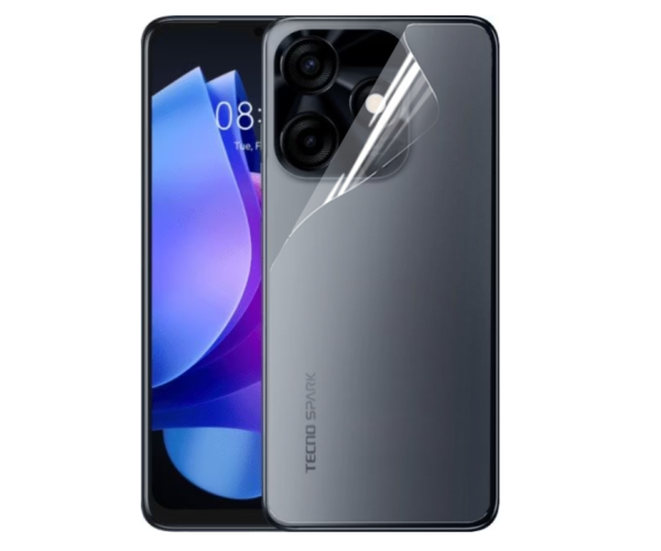 Пленка противоударная гидрогелевая Hydrogel Film для Tecno Spark 10C на заднюю панель Transparent