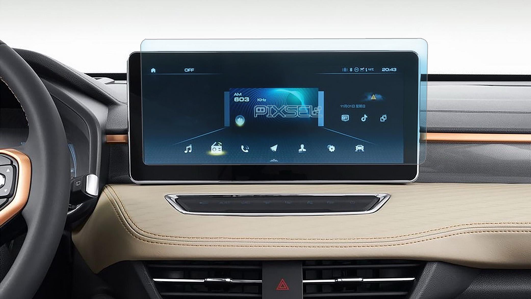 Защитное стекло Pixsel гибридное матовое на монитор Haval Jolion 13,8" 2022