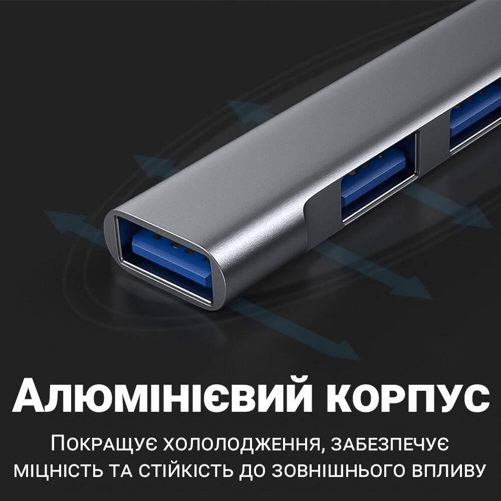 Концентратор/разветвитель Type-C/USB-A Addap UH-05D для ноутбука на 4 USB порта - фото 10