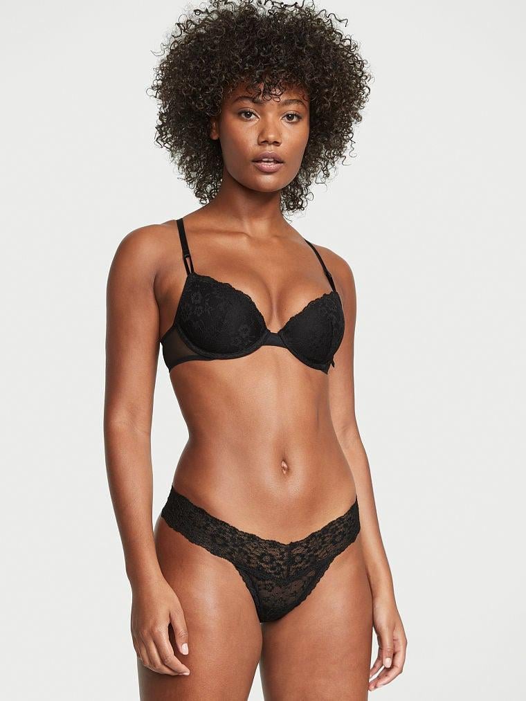 Трусики кружевные Victoria’s Secret Posey Lace Lace-up Thong Panty S Черный (26645209) Трусики кружевные Victoria’s Secret Posey Lace Lace-up Thong Panty S Черный (26645209)
