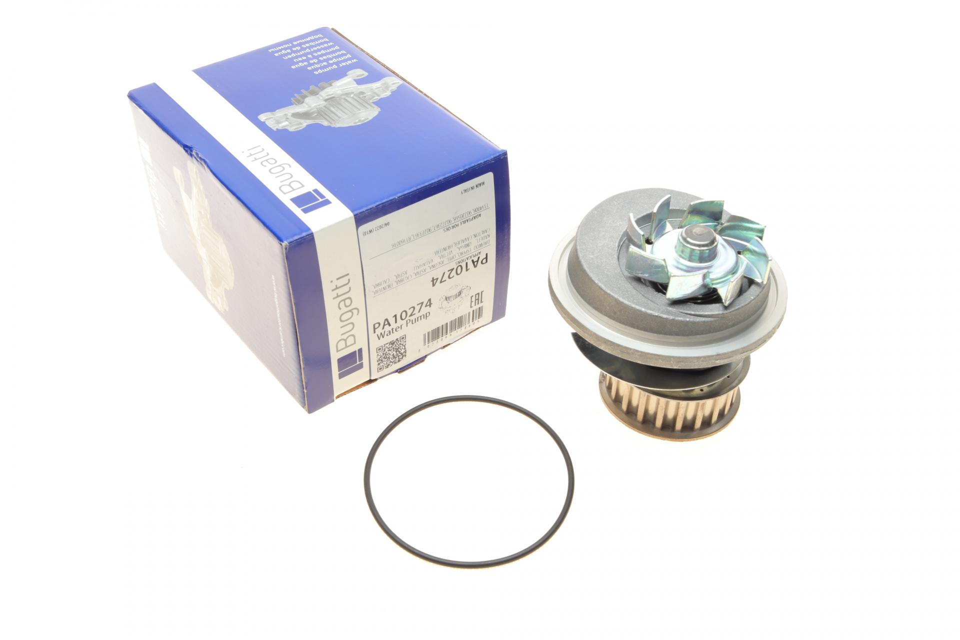 Насос воды Bugatti Opel Astra F/Kadett E/Omega A/Vectra A/Ascona C 1.6/1.8/2.0 84-98 B/B8 лопасть PA10274 (25589463)