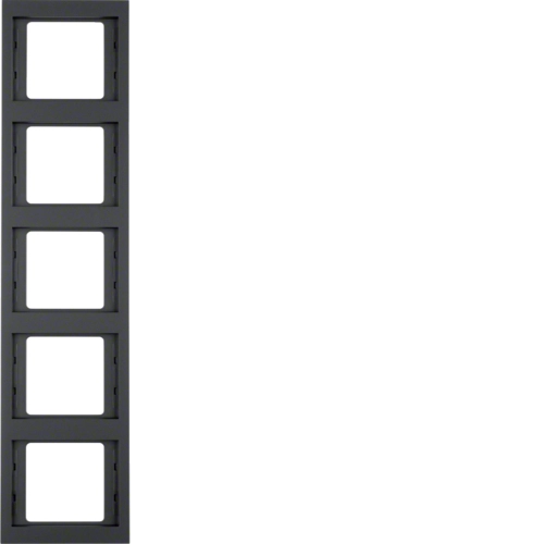 Рамка Berker K.1 пятиместная вертикальная Антрацитовый (13537006)