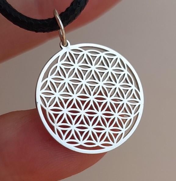 Кулон серебряный 925 пробы медальон Цветок жизни (2762192704) - фото 6