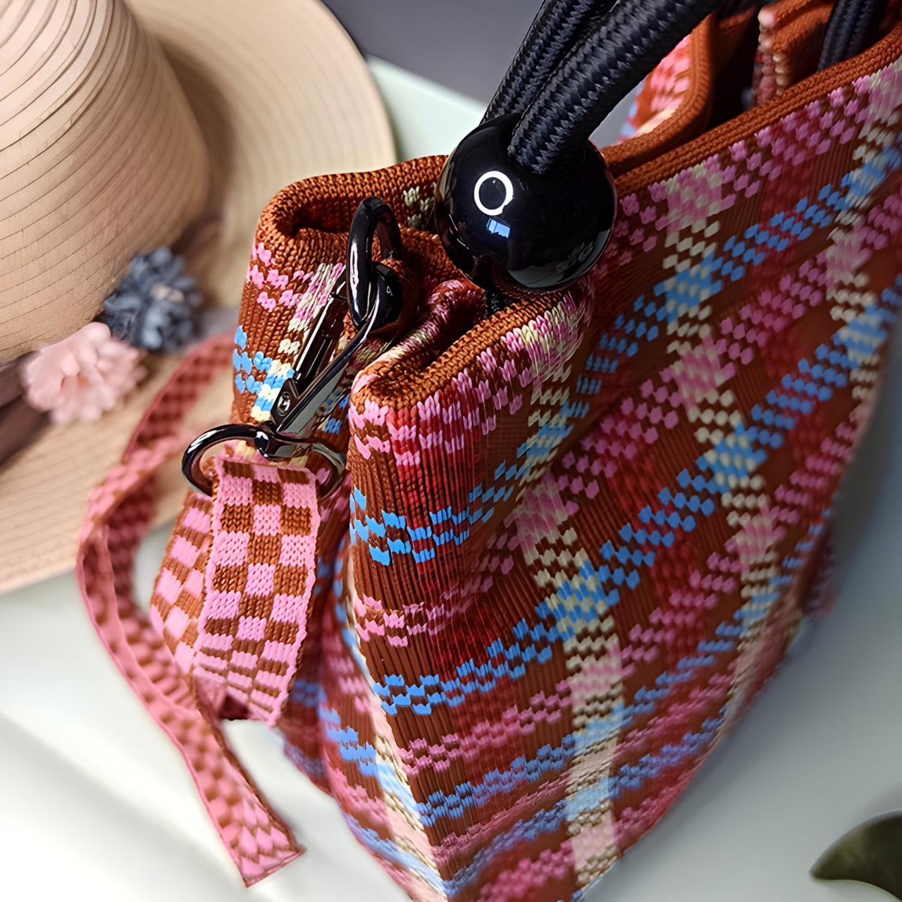 Мини-сумка текстильная Коричневый (25-552) - фото 3 Мини-сумка текстильная Коричневый (25-552) - фото 3