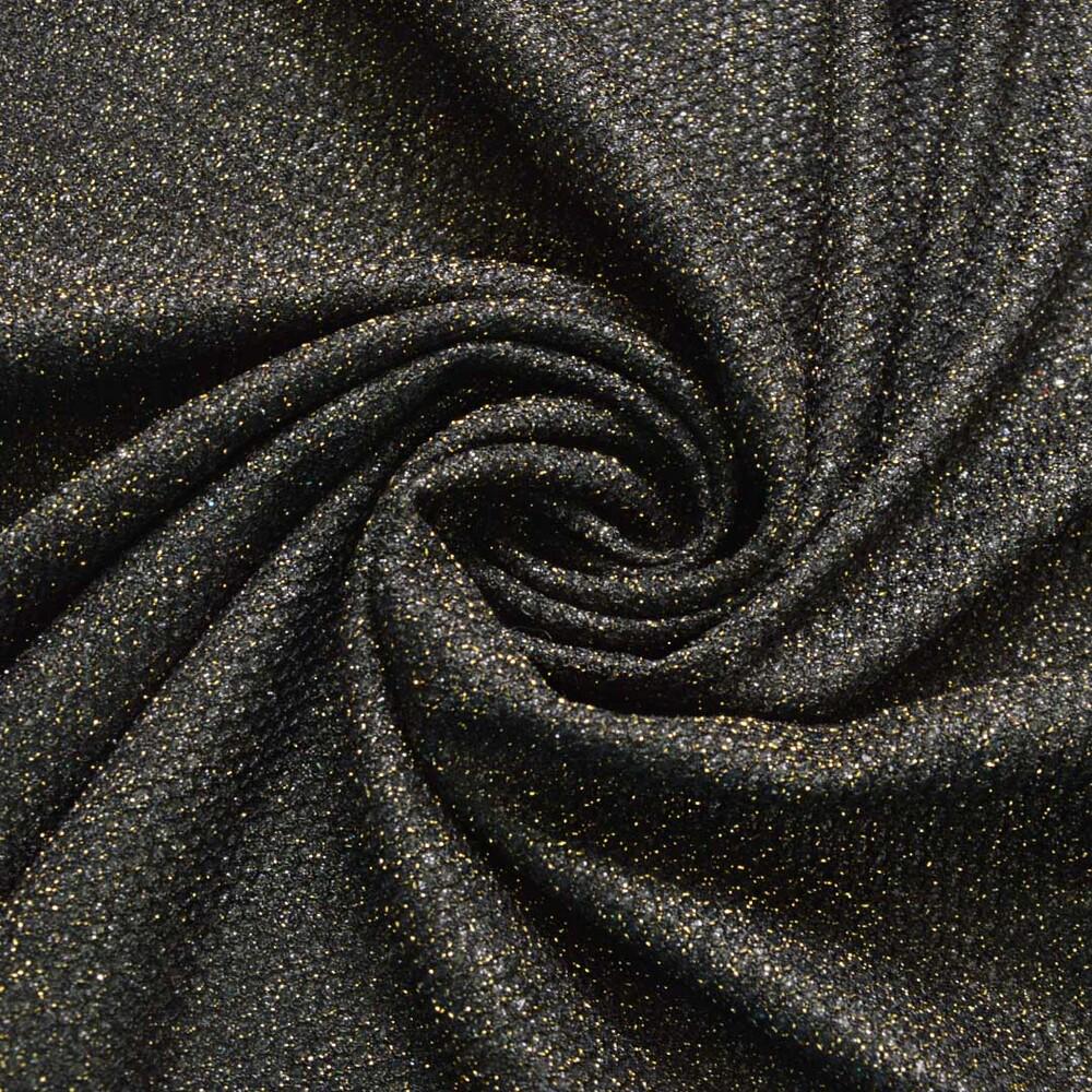 Ткань трикотаж блеск сетка Черный (11925)