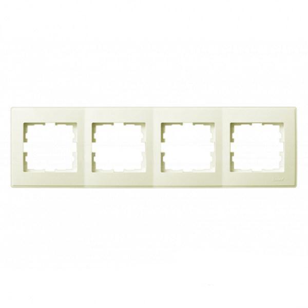 Рамка чотиримісна горизонтальна Lezard Lesya без вставки Кремовий (00000013161)