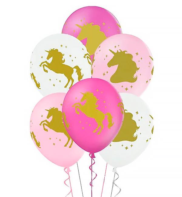 Воздушные шары Unicorn Gold натуральный латекс 6 шт. Ø 30 см