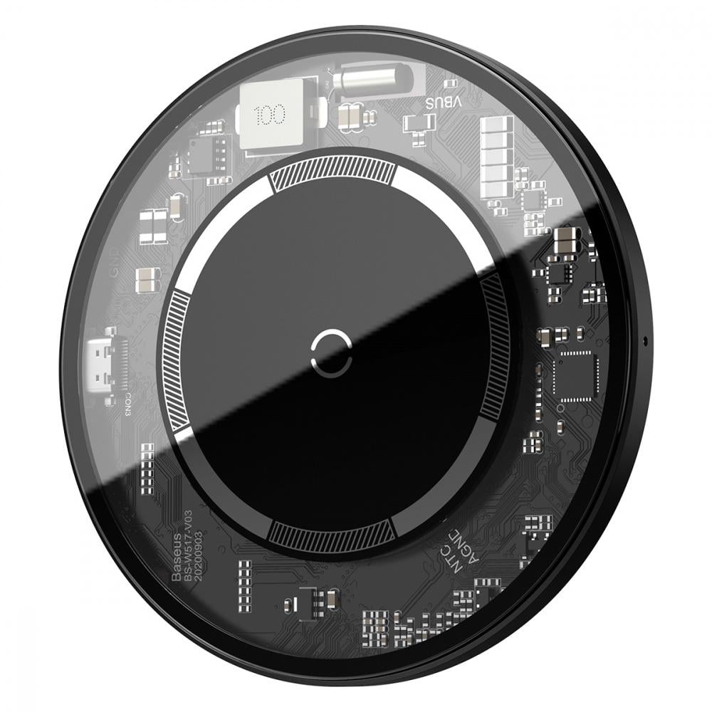 Зарядний пристрій бездротовий BASEUS Simple Magnetic 15W transparent (30609)