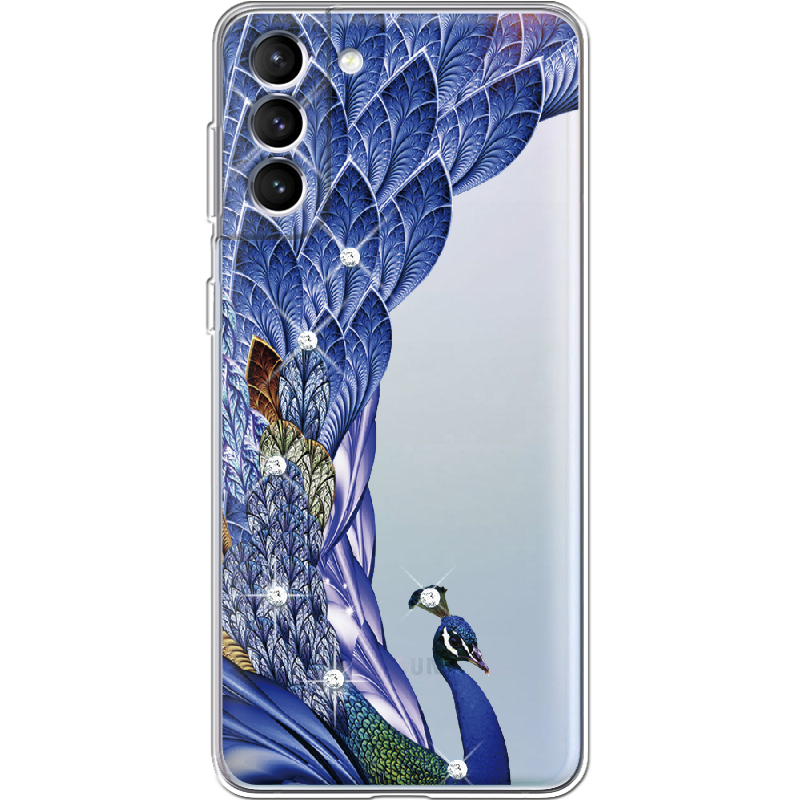 Чохол BoxFace Samsung G996 Galaxy S21 Plus Павич зі стразами Прозорий силікон (41718-rs7-41718)
