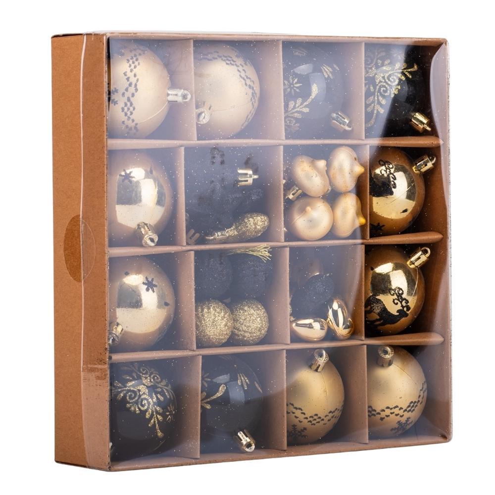 Набір ялинкових іграшок Блиск ночі 52 шт. (9125-019) - фото 2 Набір ялинкових іграшок Блиск ночі 52 шт. (9125-019) - фото 2