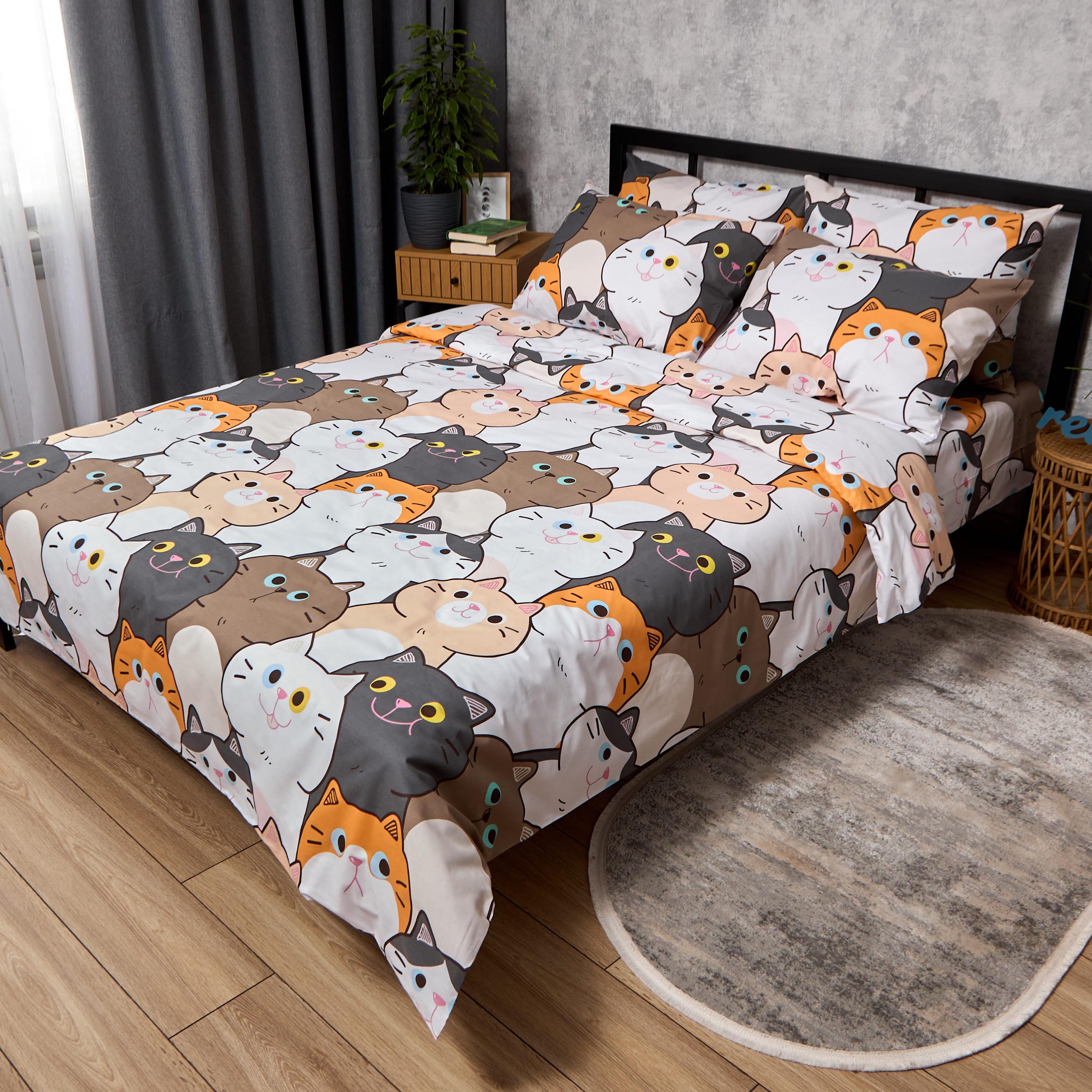 Комплект постільної білизни Moon&Star Бязь Gold Люкс Moon Cats двоспальний 175х210 см (MS-820010927)