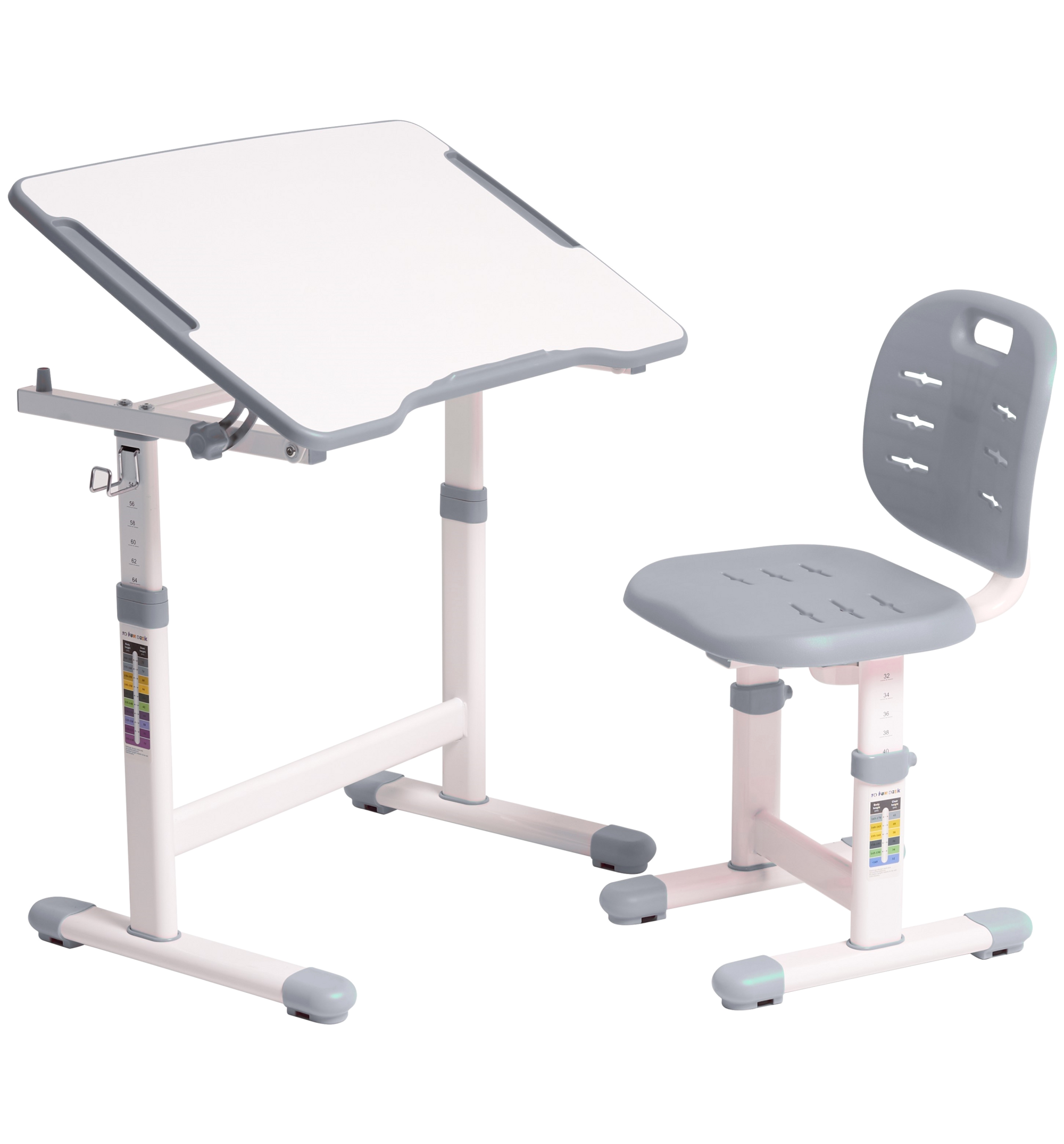Набір шкільна парта і стілець з регулюванням висоти Fundesk Omino Grey Сірий - фото 7 Набір шкільна парта і стілець з регулюванням висоти Fundesk Omino Grey Сірий - фото 7