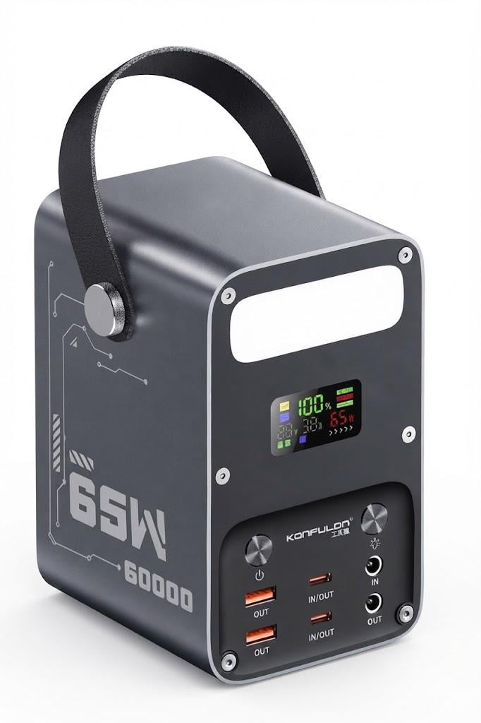 Повербанк портативный с DC-выходом 60000 mAh USB-C 65 Вт PD USB-A 22,5 Вт DC 100 Вт (PD65)