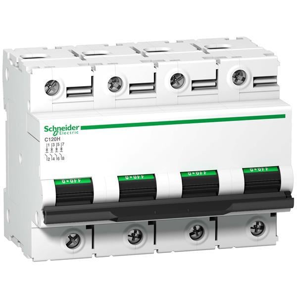 Автоматический выключатель Schneider Electric 80A 15kA 4 полюса тип D A9N18523 Acti9 С120H (12433)