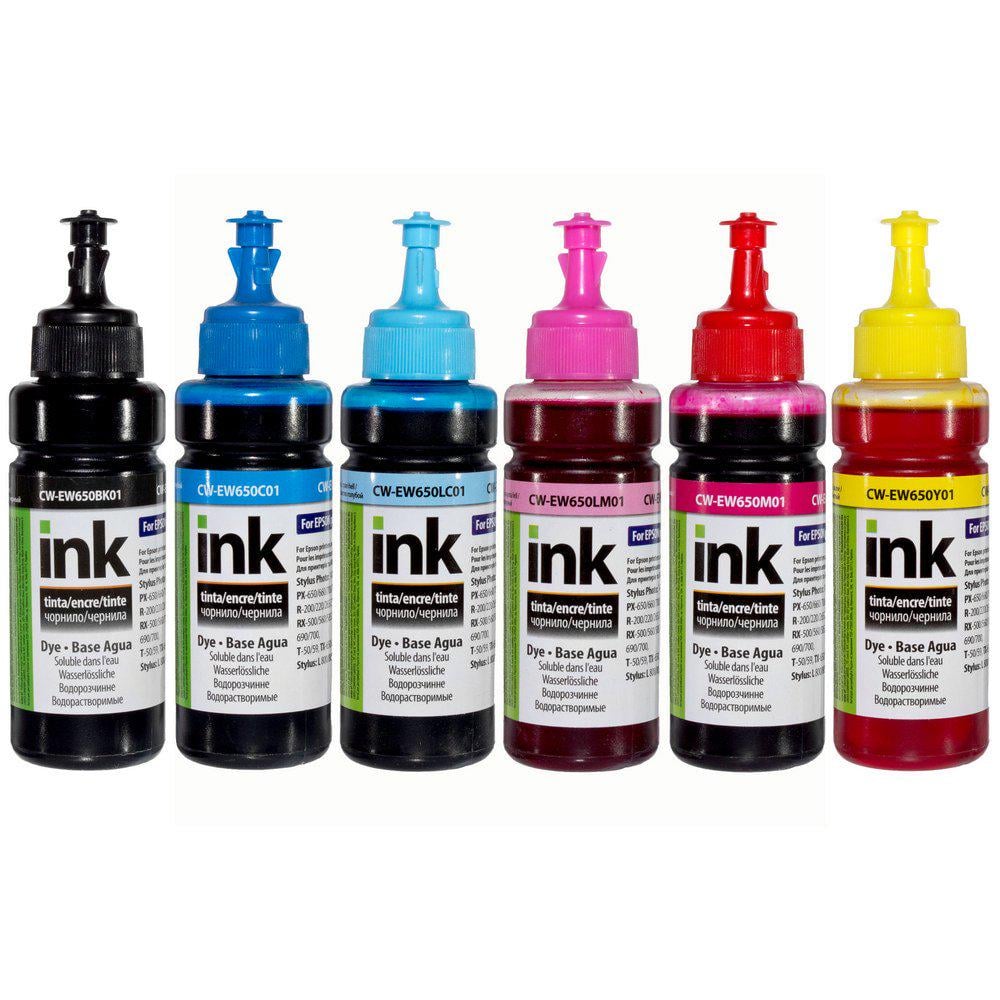Комплект чорнил ColorWay EW650 для Epson BK C M Y LC LM 6x100 мл Dye-based (CW-EW650SET01) Комплект чорнил ColorWay EW650 для Epson BK C M Y LC LM 6x100 мл Dye-based (CW-EW650SET01)