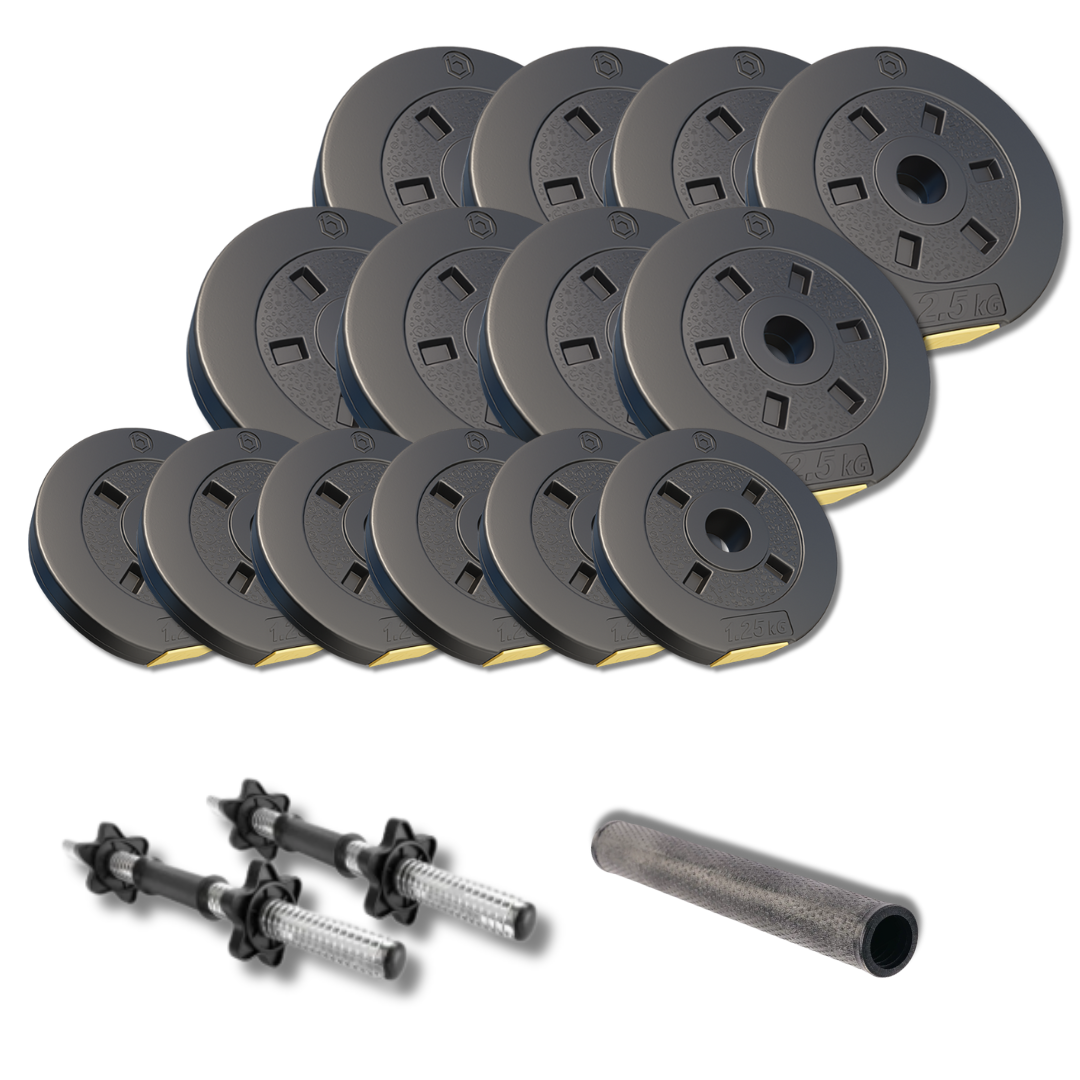 Набор дисков со штангой Besport PowerPro 2в1 29 кг и переходником (5129)