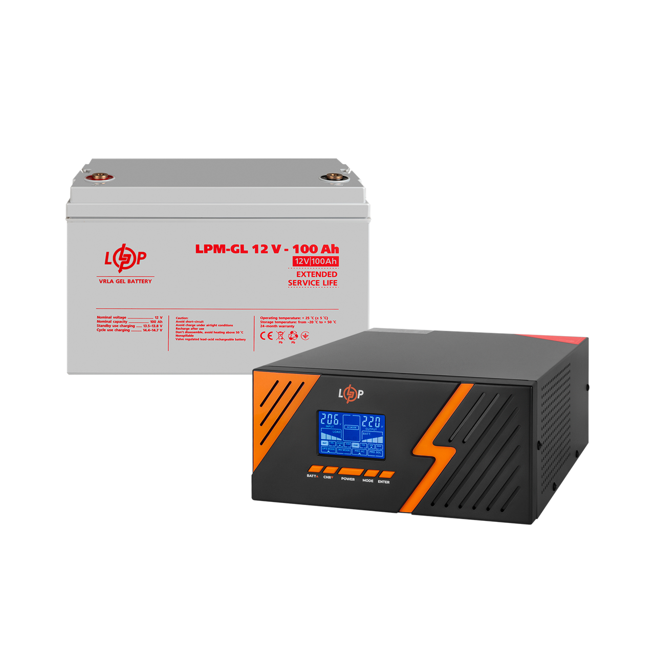 Комплект резервного питания ИБП и гелевая батарея UPS B1500 АКБ GL 1200Wh