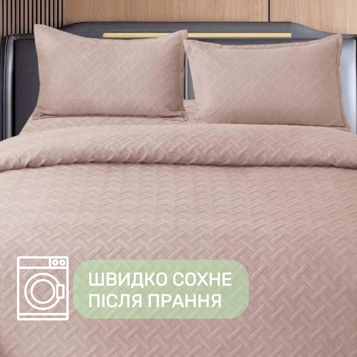 Покрывало стеганое и 2 наволочки с подушками Koloco 100% хлопок евро 200х230 см Бежевый (41706) - фото 4 Покрывало стеганое и 2 наволочки с подушками Koloco 100% хлопок евро 200х230 см Бежевый (41706) - фото 4