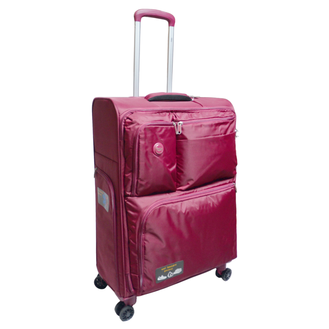 Валіза Goby London GB-3004/24 текстильна з кишенями 4 колеса замок TSA 24" 65 л Red (2503870069)