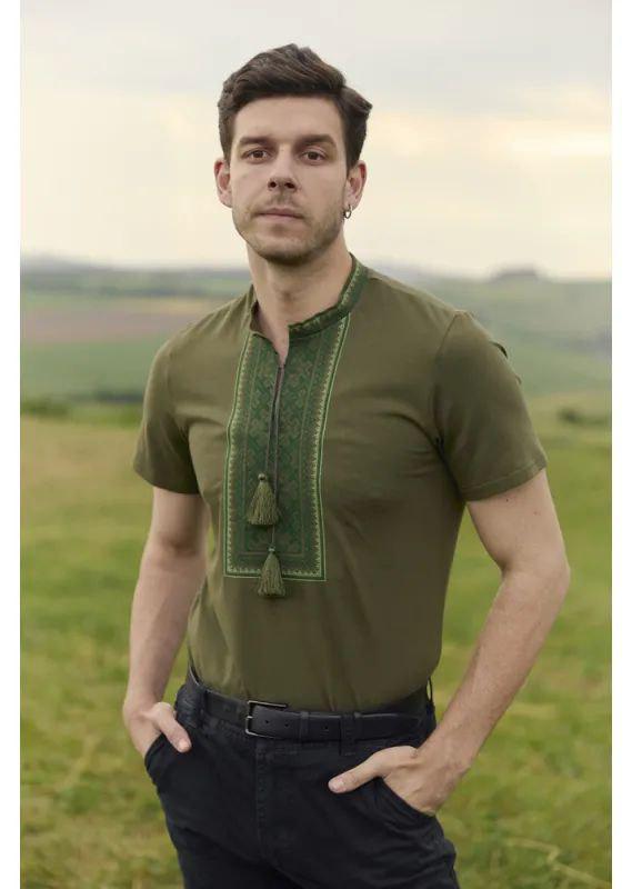 Вышиванка мужская р. 54 Зеленый (613)