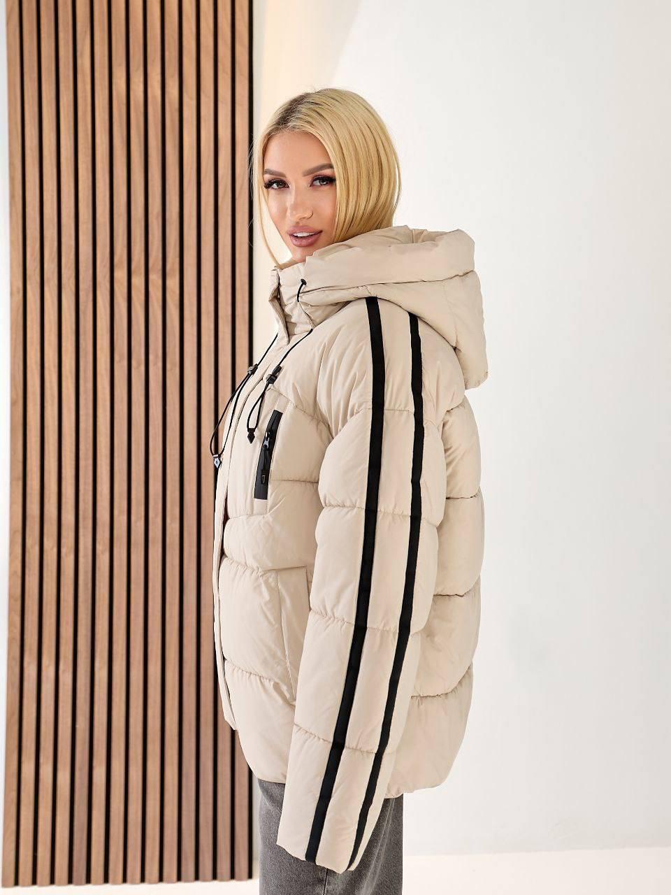 Куртка женская зимняя до -30°С S-M Бежевый (OV-8169BE-S-M) - фото 3 Куртка женская зимняя до -30°С S-M Бежевый (OV-8169BE-S-M) - фото 3