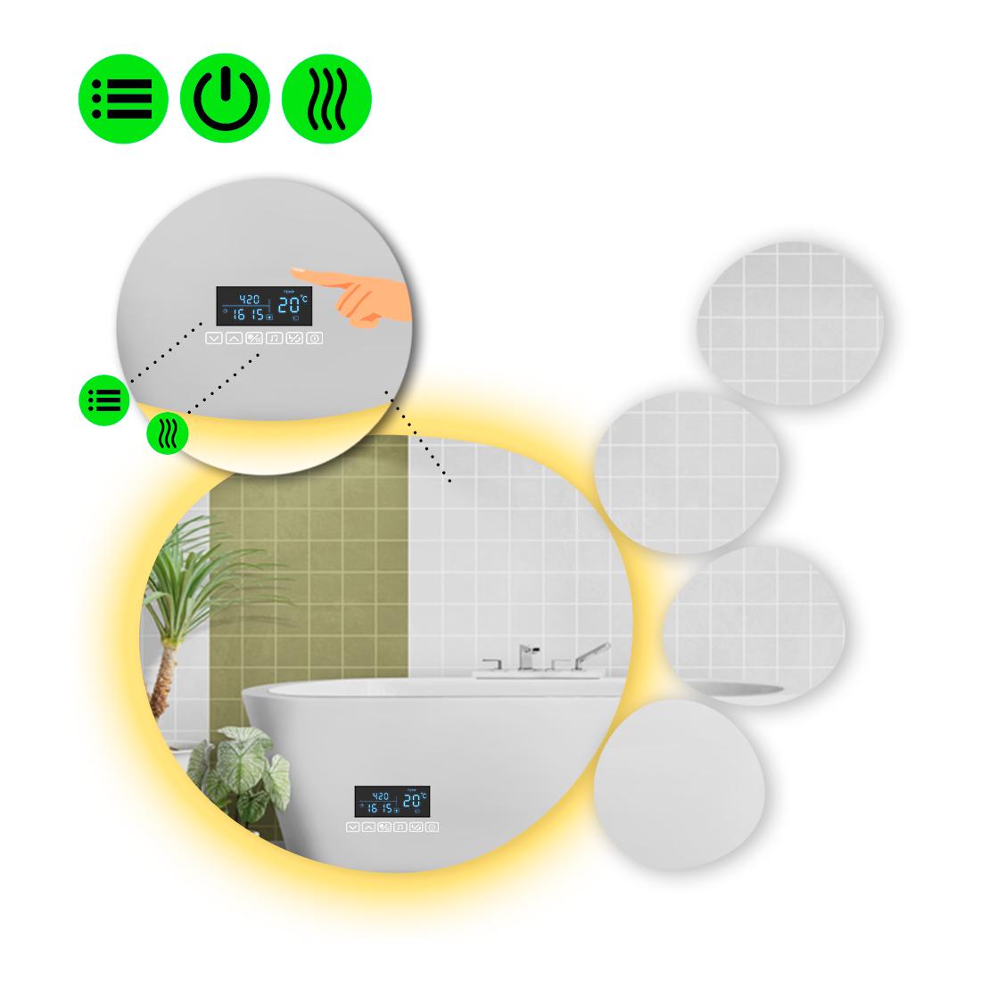 Зеркало с LED подсветкой Acqua 2 с Smart-блоком и подогревом 120x120 см (Acqua2-61)