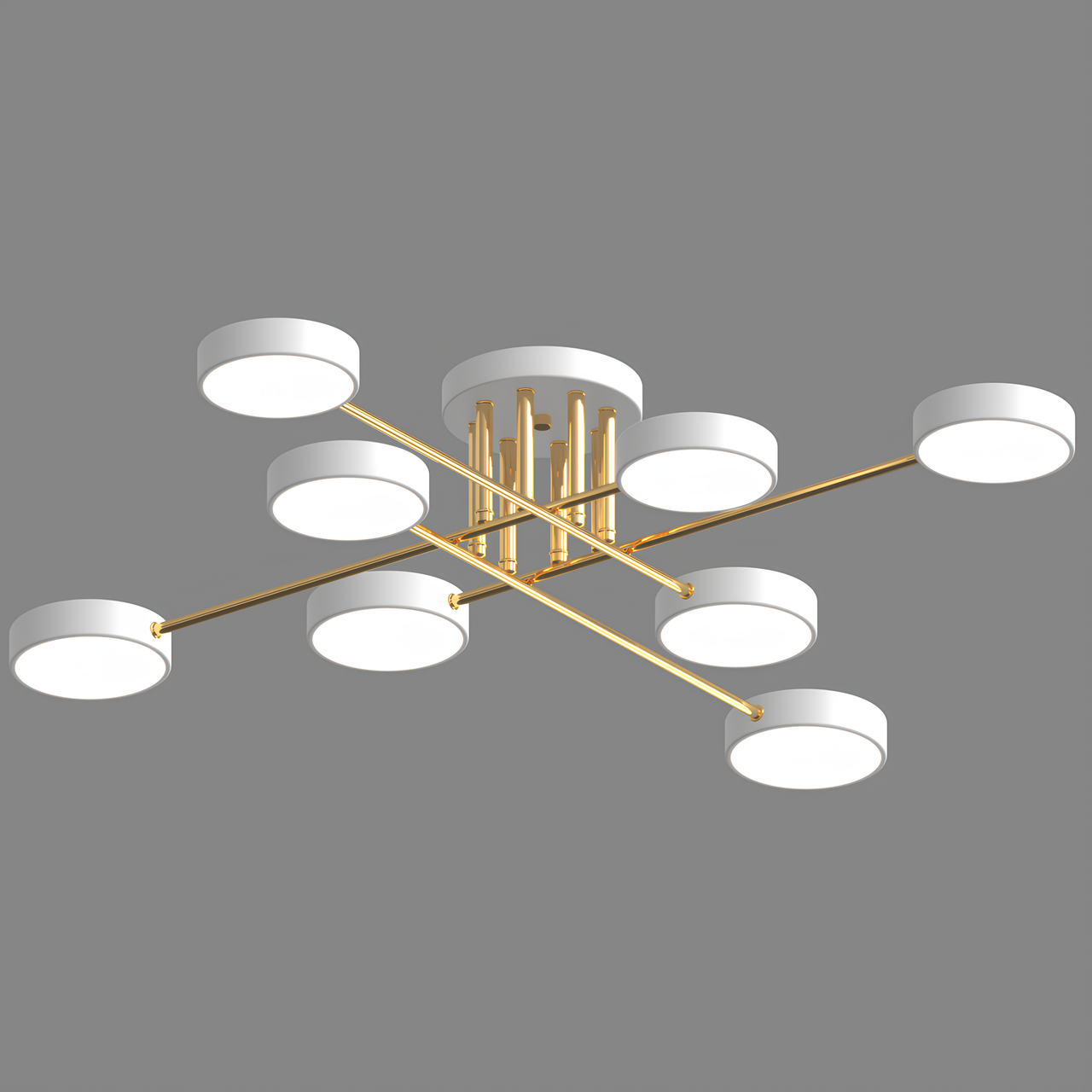 Люстра светодиодная Sirius с круглыми плафонами 96W 3000-6500К Белый (B X13258/8 WT+FGD)