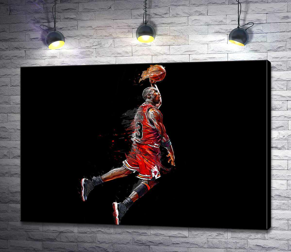 Картина ArtPoster Легендарний баскетболіст, Майкл Джордан (Michael Jordan), в стрибку 100x70 см Модуль №1 (001034)
