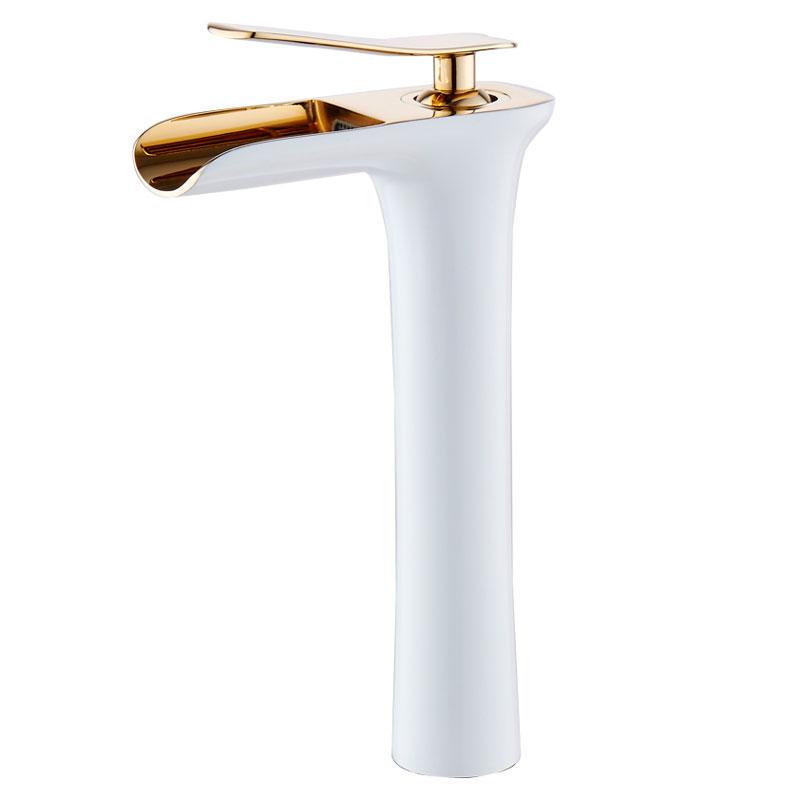 Смеситель для умывальника каскадный Art Design Pafos Белый/Золотой (CH4102)