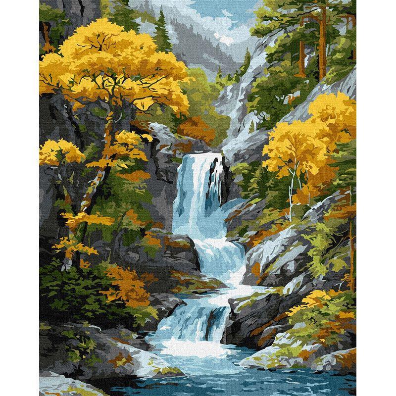 Картина по номерам Ideyka Под водопадом осени 40x50 см (KHO6411)