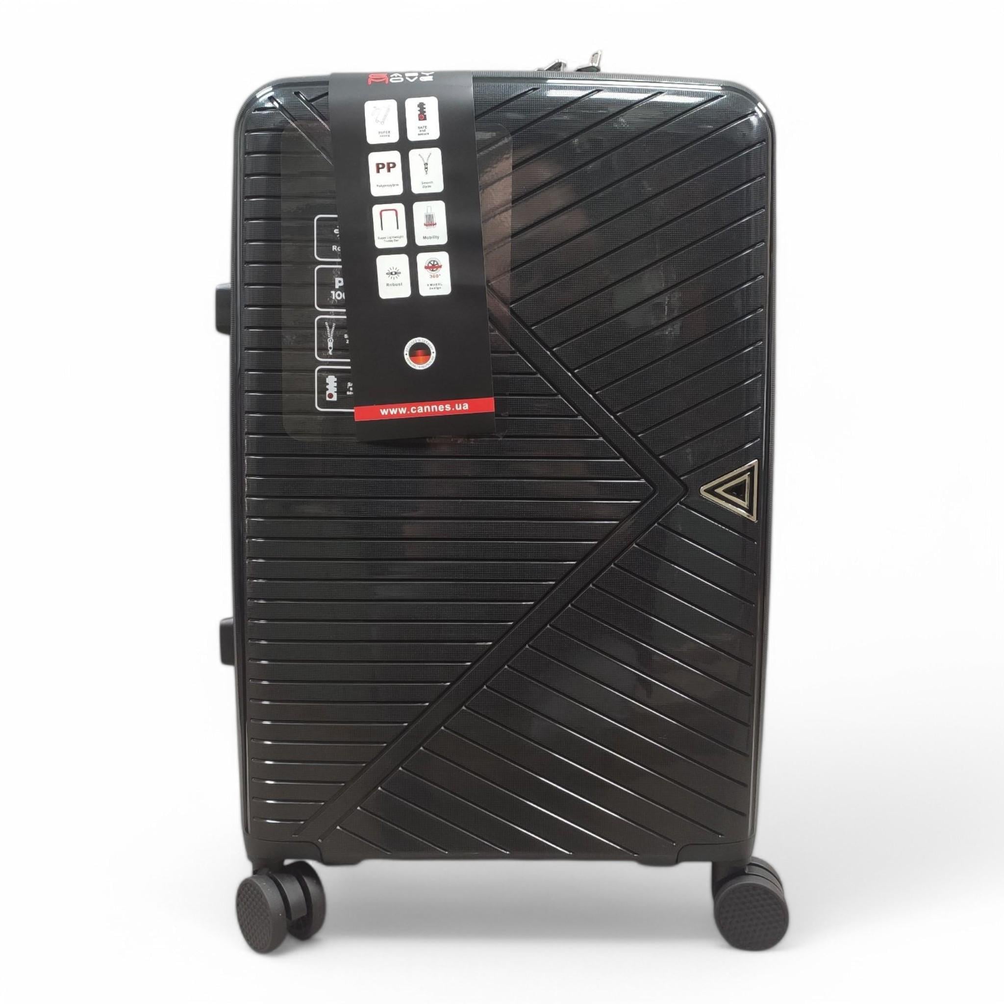 Чемодан Nuri Easy Move PP304 полипропилен на 4-х колесах с кодовым замком L 105 л Dark Gray (10472)