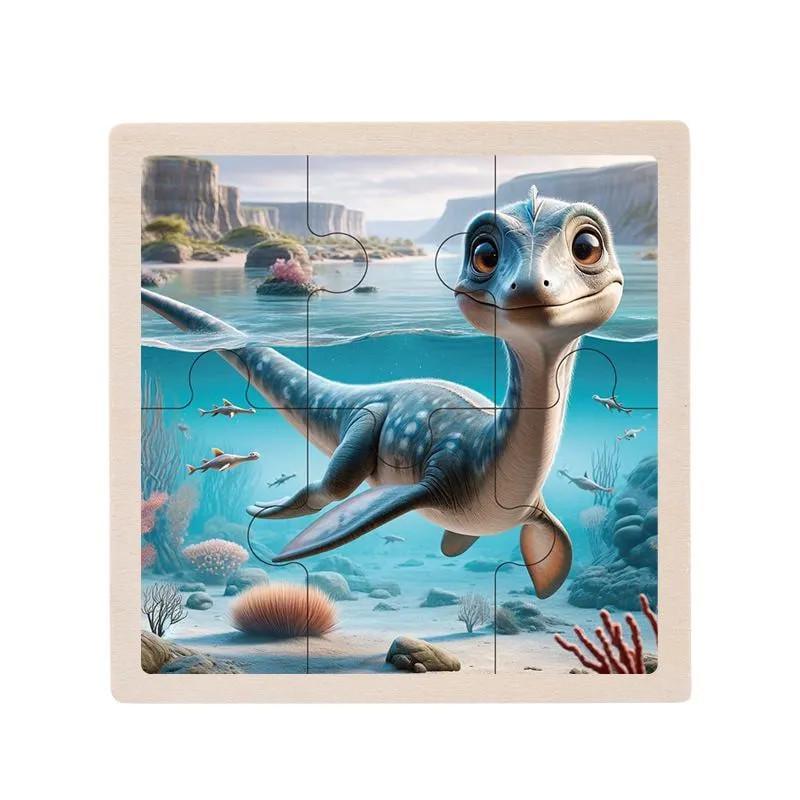 Пазл-вкладиш дерев'яний дитячий Плезіозавр MD 1509-20 6 ел. (RLT52716)