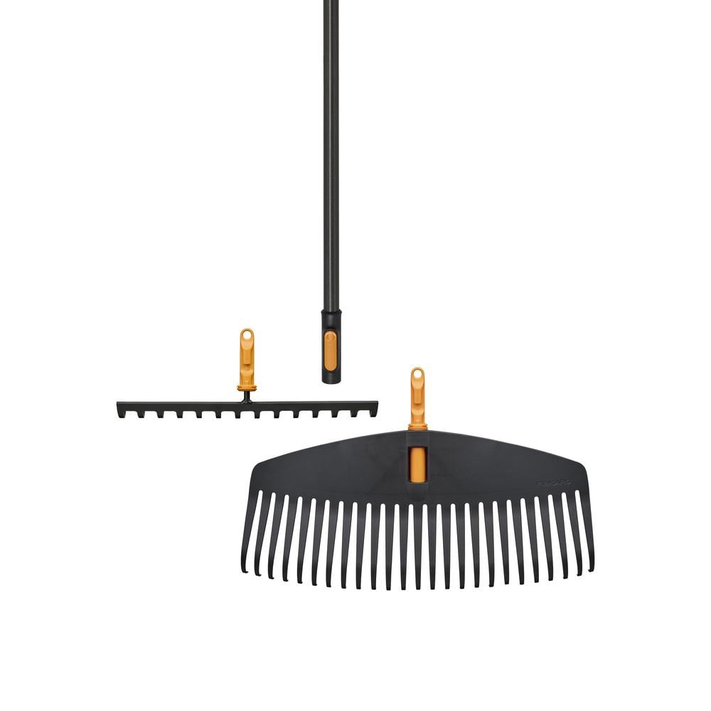 Грабли для газонов 51 см и грабли для почвы 36 см/ручка 161 см Fiskars OneClick Set (1080716)