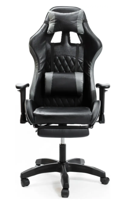 Крісло геймерське Raptor black з підставкою для ніг/ергономічною спинкою - фото 3