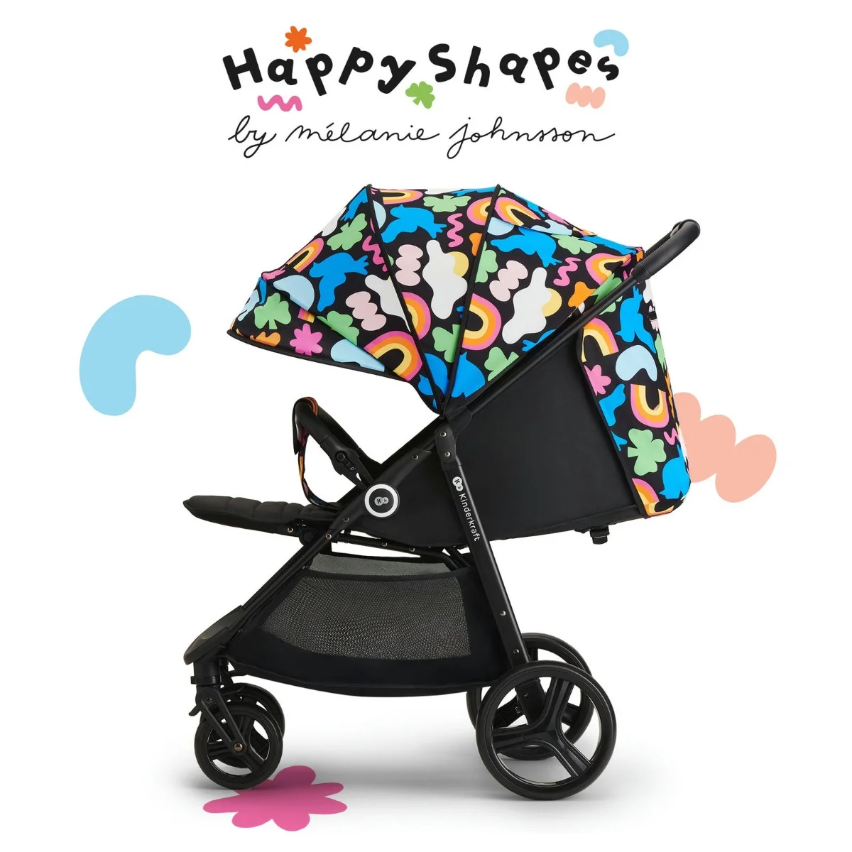 Коляска прогулочная Kinderkraft GRANDE Plus happy shapes (54869) - фото 6