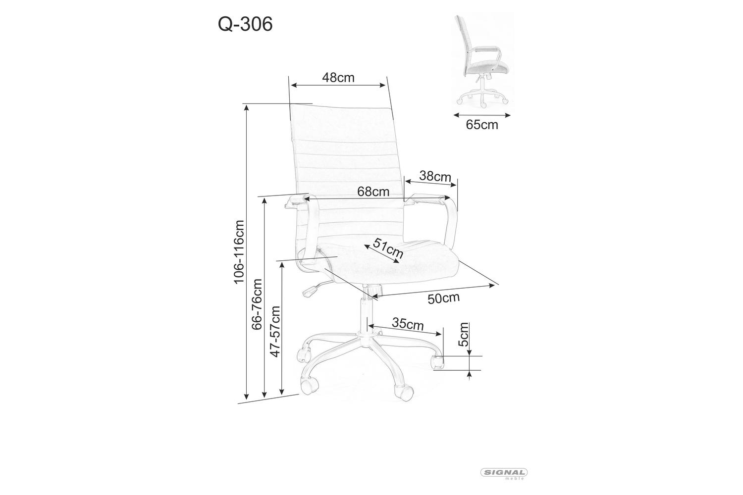 Кресло компьютерное Signal Q306 Черный (OBRQ306C) - фото 3