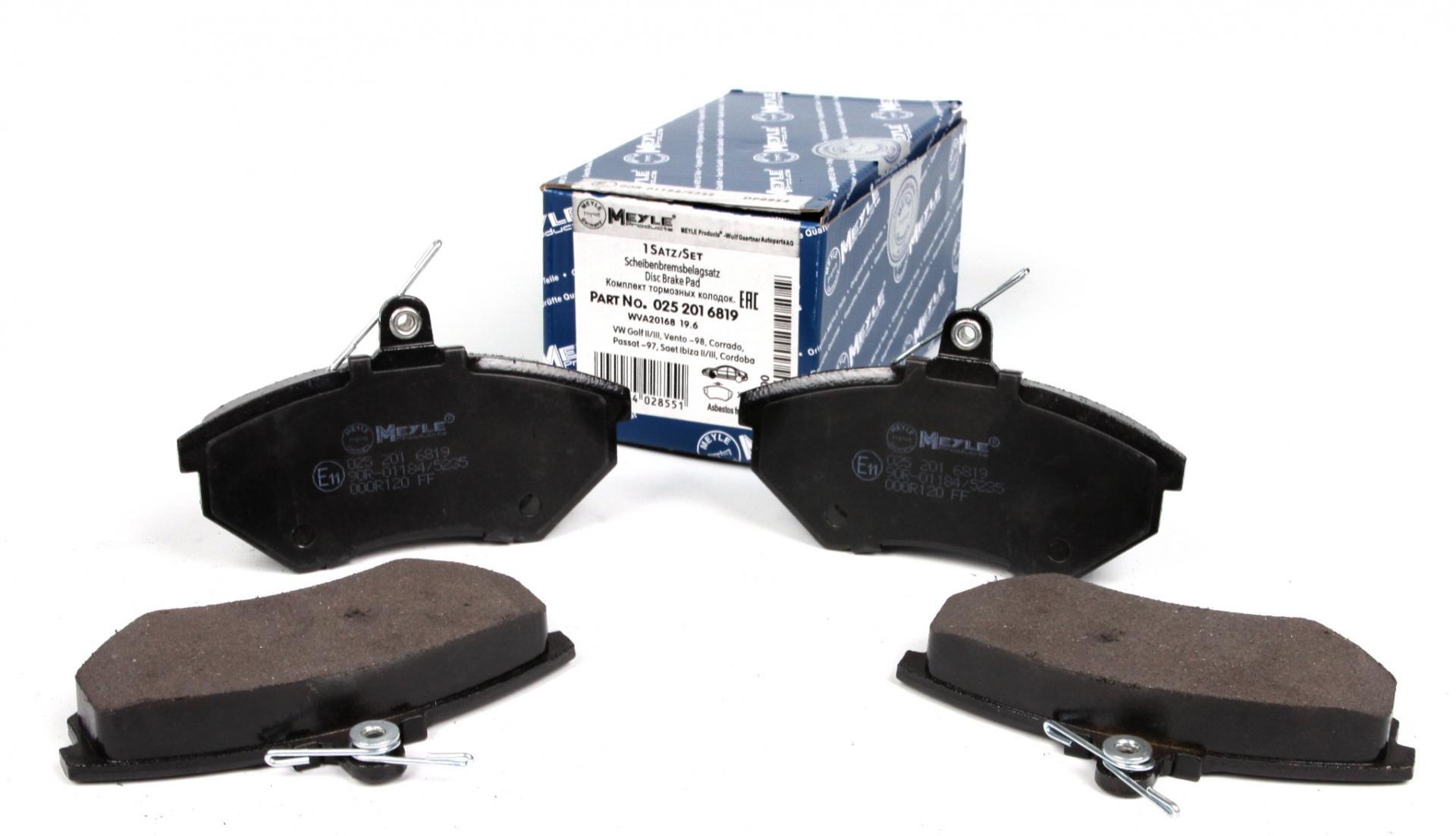 Колодки тормозные передние Meyle 025 201 6819 VW Caddy II/Golf II-IV/Passat -04