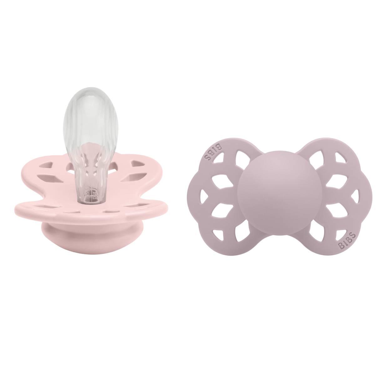 Соска пустышка Bibs Infinity Silicon симметрическая от 6 мес. 2 шт. Blossom/Dusky Lilac