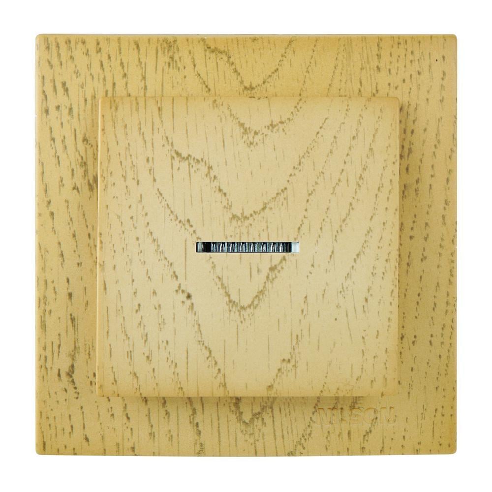 Выключатель одноклавишный с подсветкой Nilson Touran Клен (00000023646)