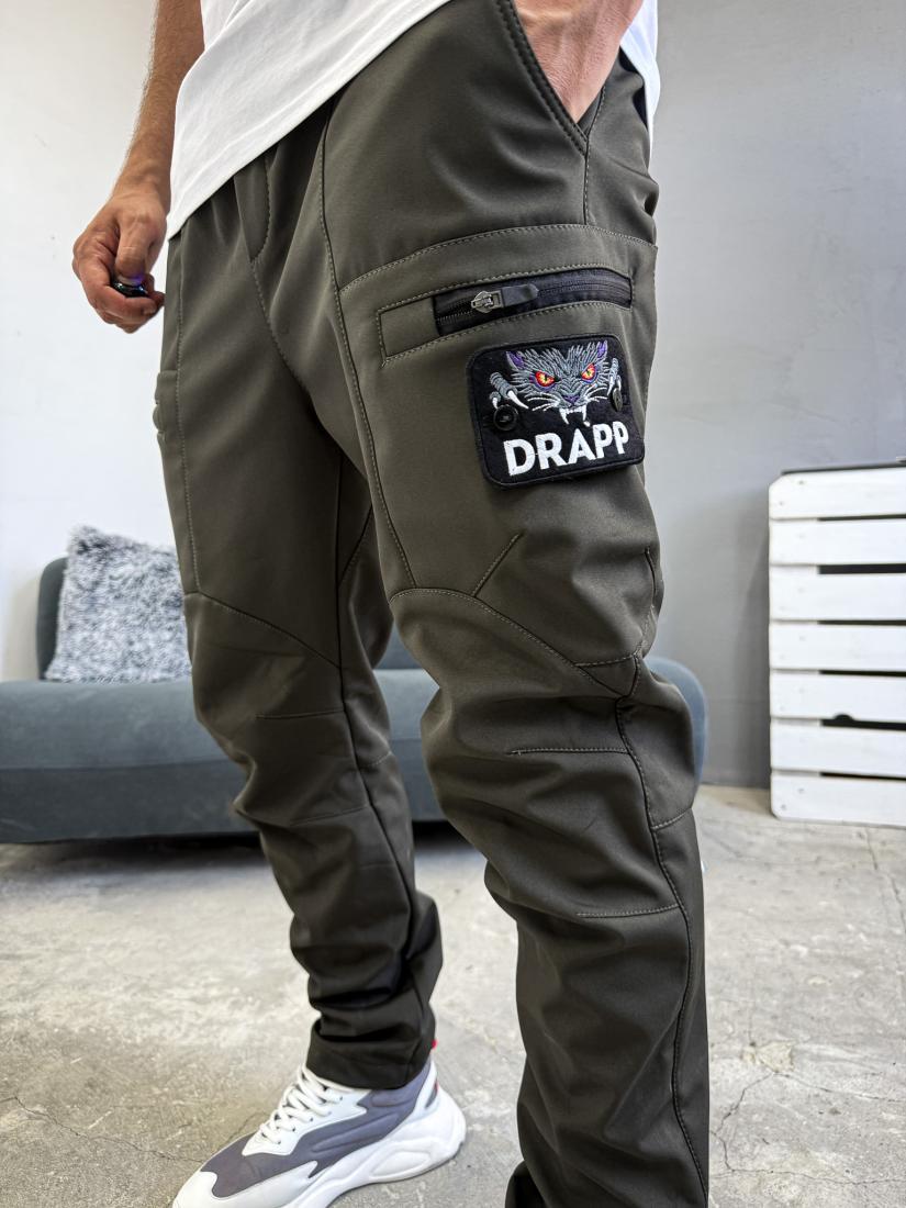 Штани DRAPP Soft shell на флісі 12-245 S Оливковий (43076)
