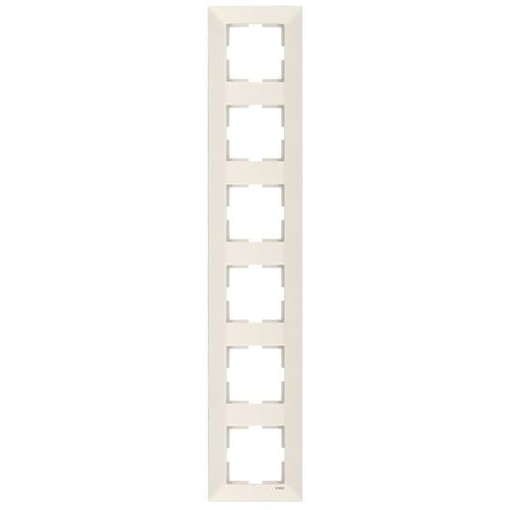 Рамка на 6 мест вертикальная VIKO Karre Кремовый (90979036-WH)