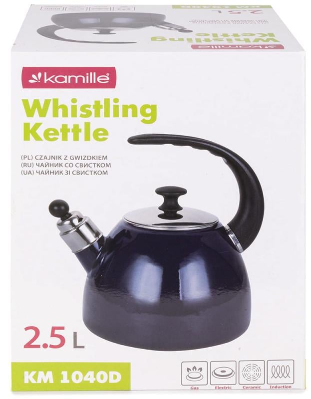 Чайник эмалированный Kamille Boiling Water со свистком 2,5л Синий - фото 7 Чайник эмалированный Kamille Boiling Water со свистком 2,5л Синий - фото 7