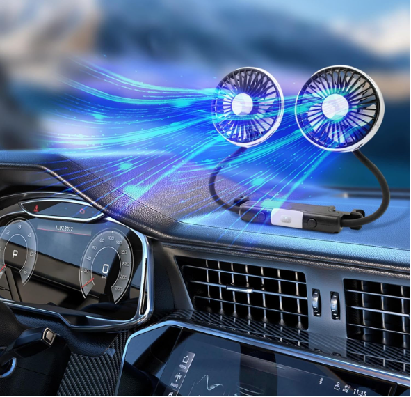 Вентилятор автомобільний від usb з регульованою швидкістю на підголовник (2601868509) - фото 9